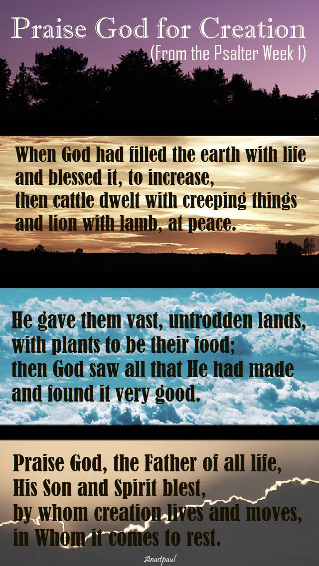 praise god for creation-psalter week 1 -thursday evening prayer-hymn