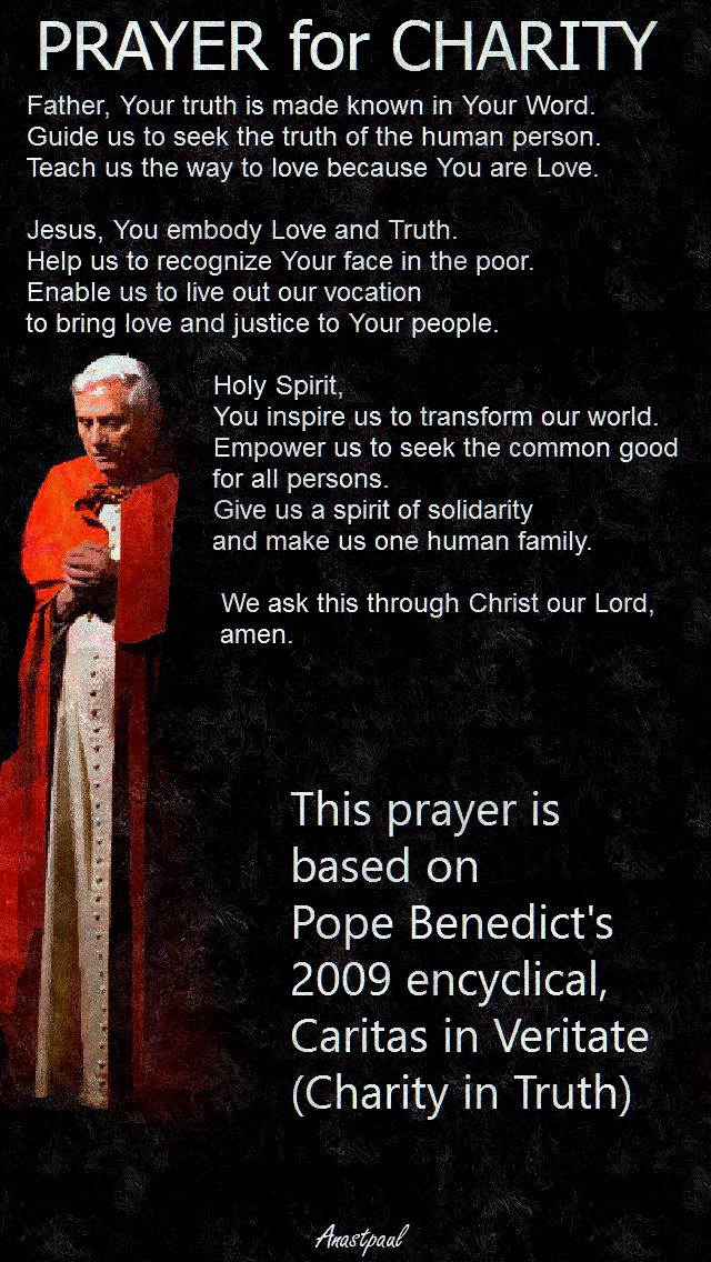 PRAYER FOR CHARITY - POPE BENEDICT