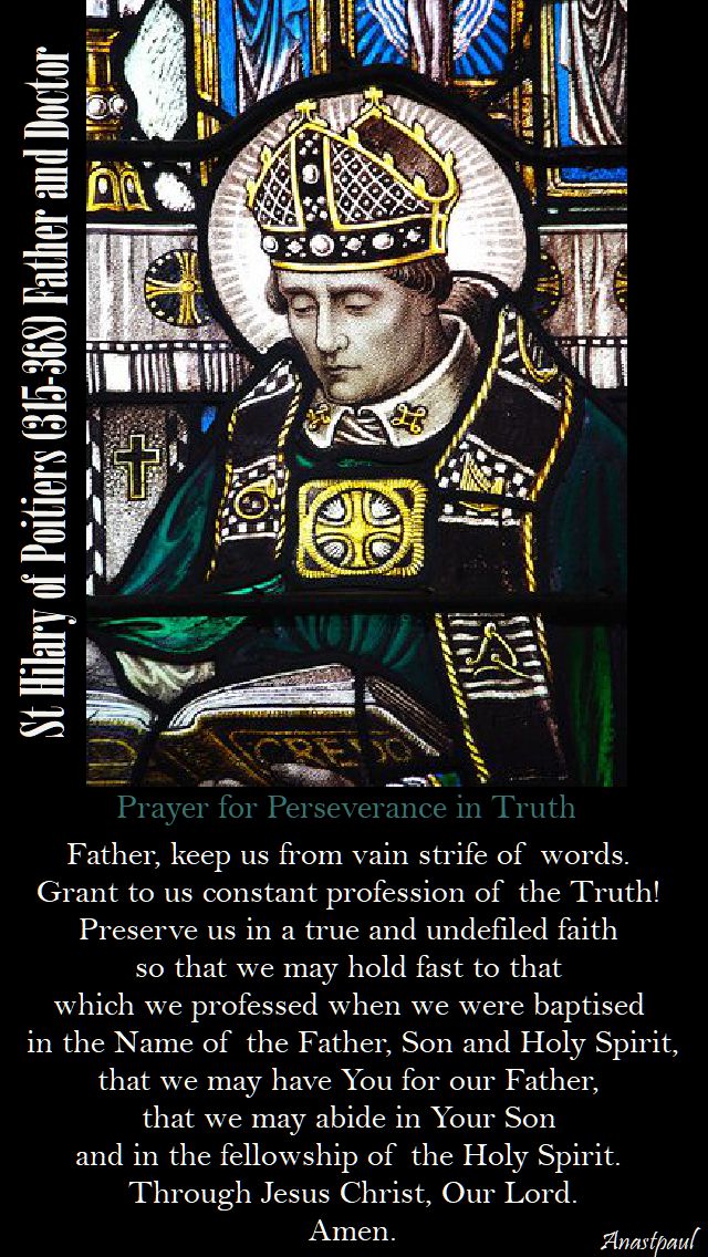prayer for perseverance in truth - st hilary of poitiers