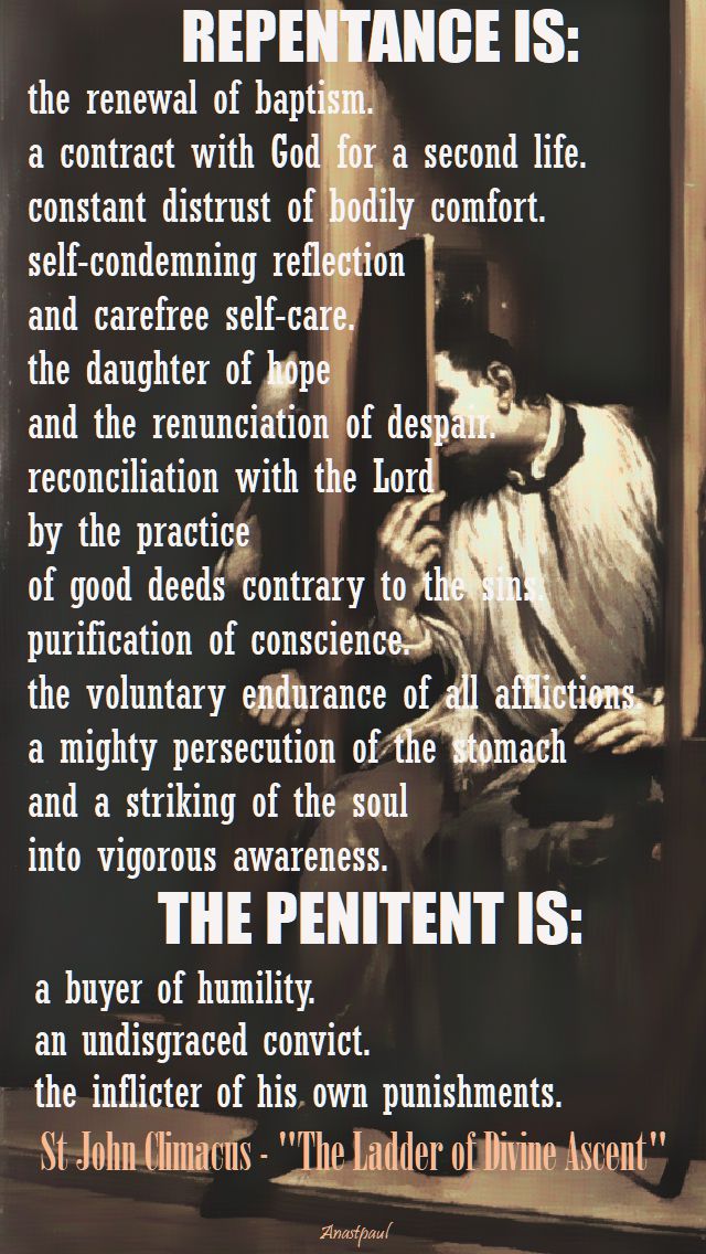 repentance is - st john climacus on the memorial of st wenceslaus - 28 sept 2017
