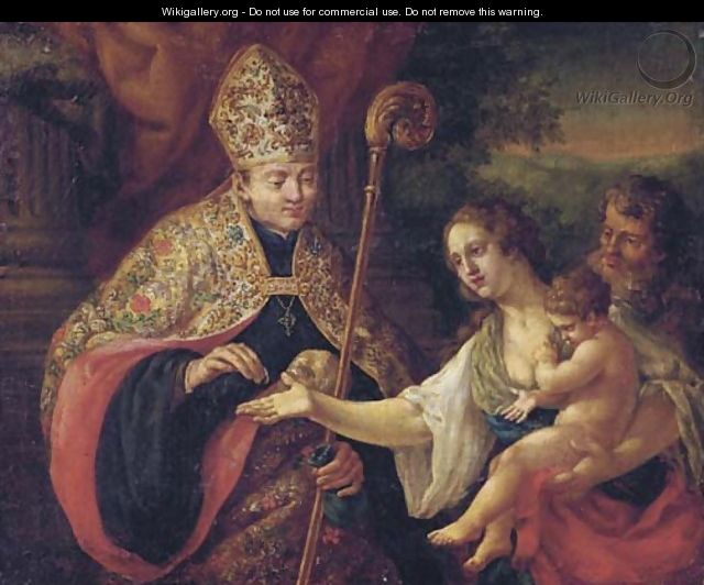 Saint Thomas of Villanueva giving alms to the poor - (after) Paolo Di Matteis