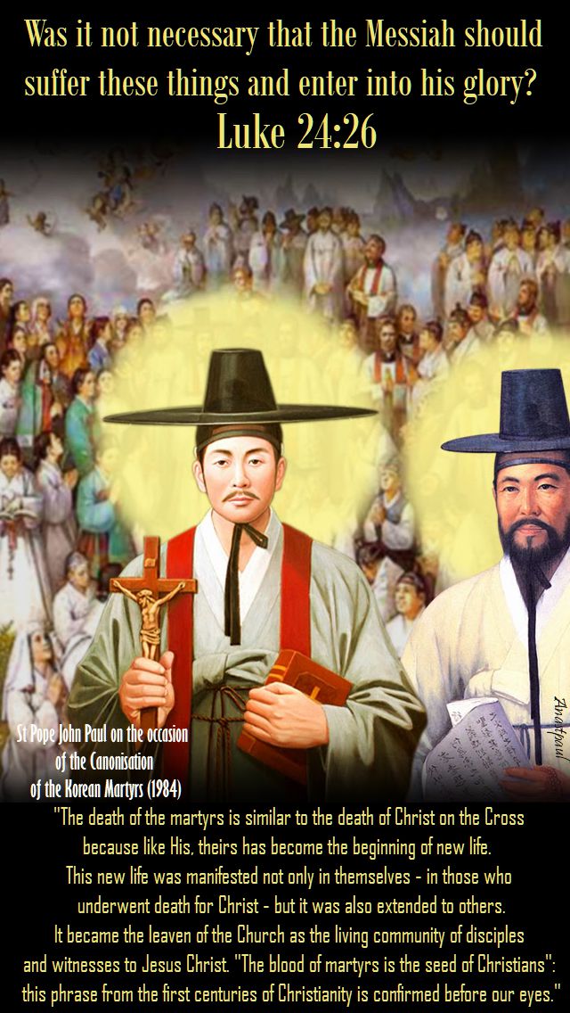 the death of the martyrs - st pope john paul on the canonisation korean martyrs
