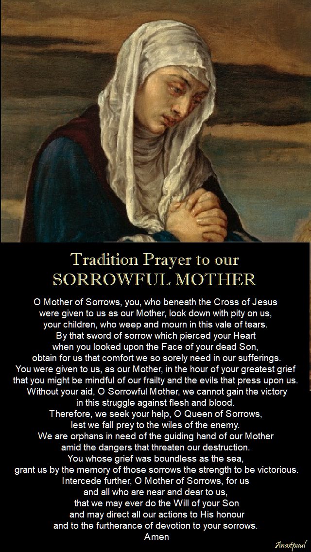 traditional prayer to our sorrowful mother