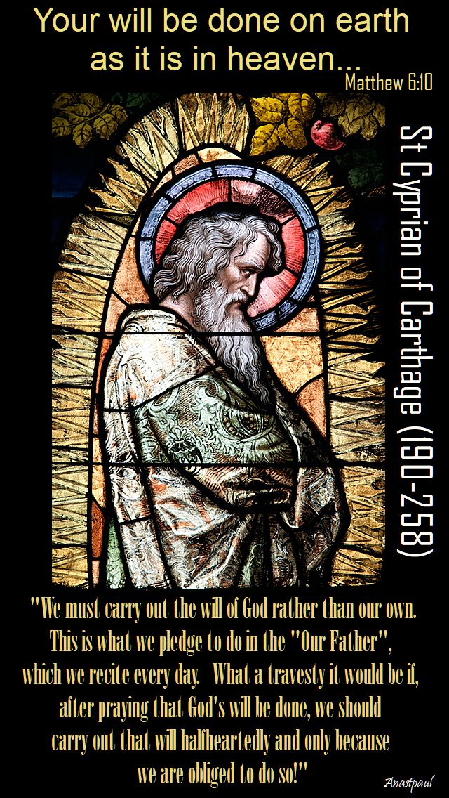 we must carry out the will of god rather than our own - st cyprian of carthage 190-258