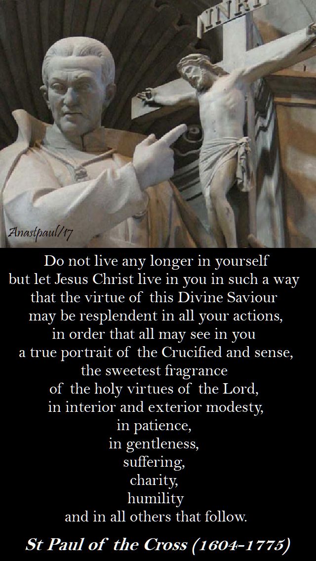 do not live - st paul of the cross - 19 oct 2017