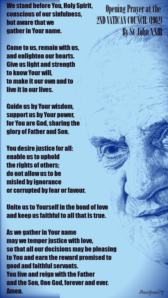opening prayer at the second vatican council - st john 23 - 11 oct 2017