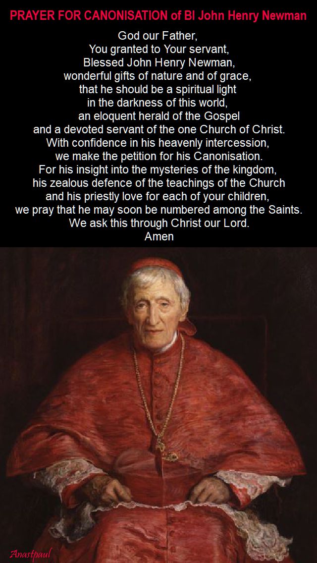 pray for the canonisation - bl john henry - 9 oct 2017
