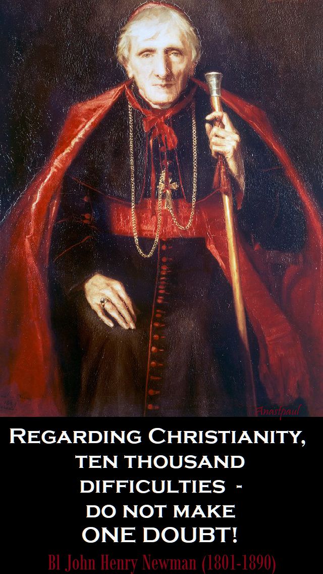 regarding christianity - newman - 9 oct 2017