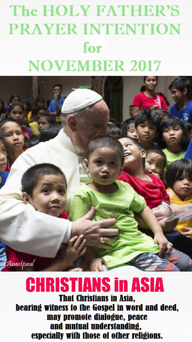the holy father's prayer intention november 2017