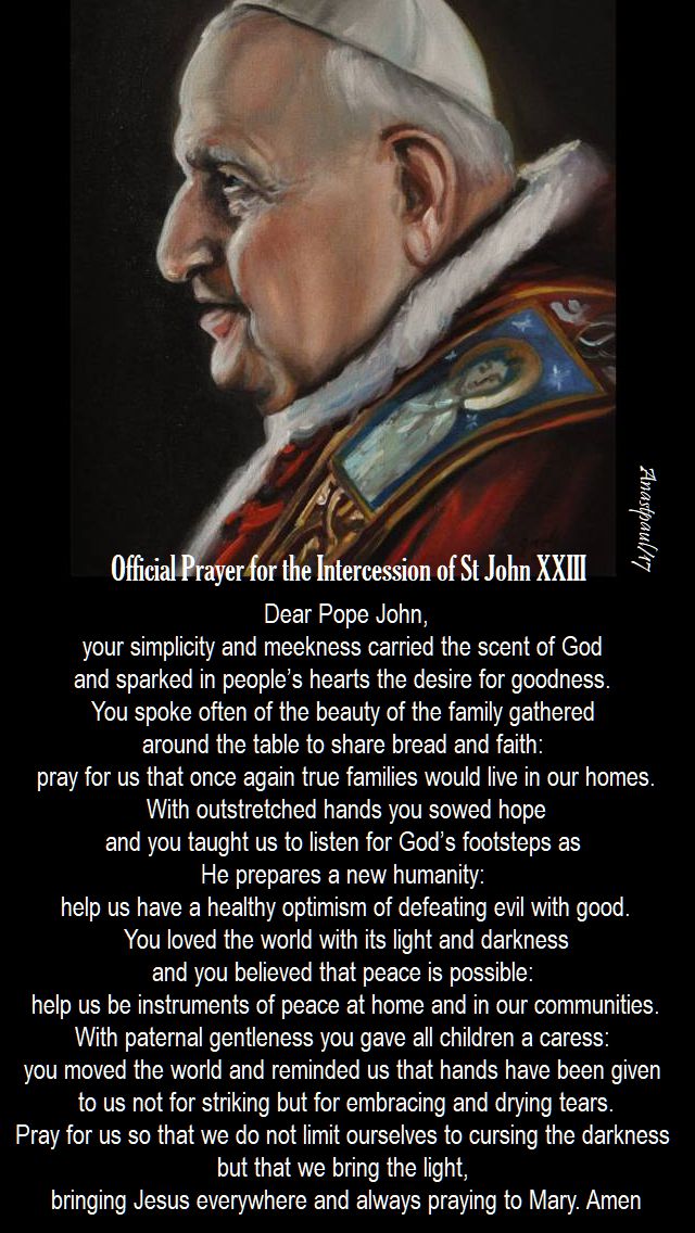 vatican prayer to st john 23 - 11 oct 2017