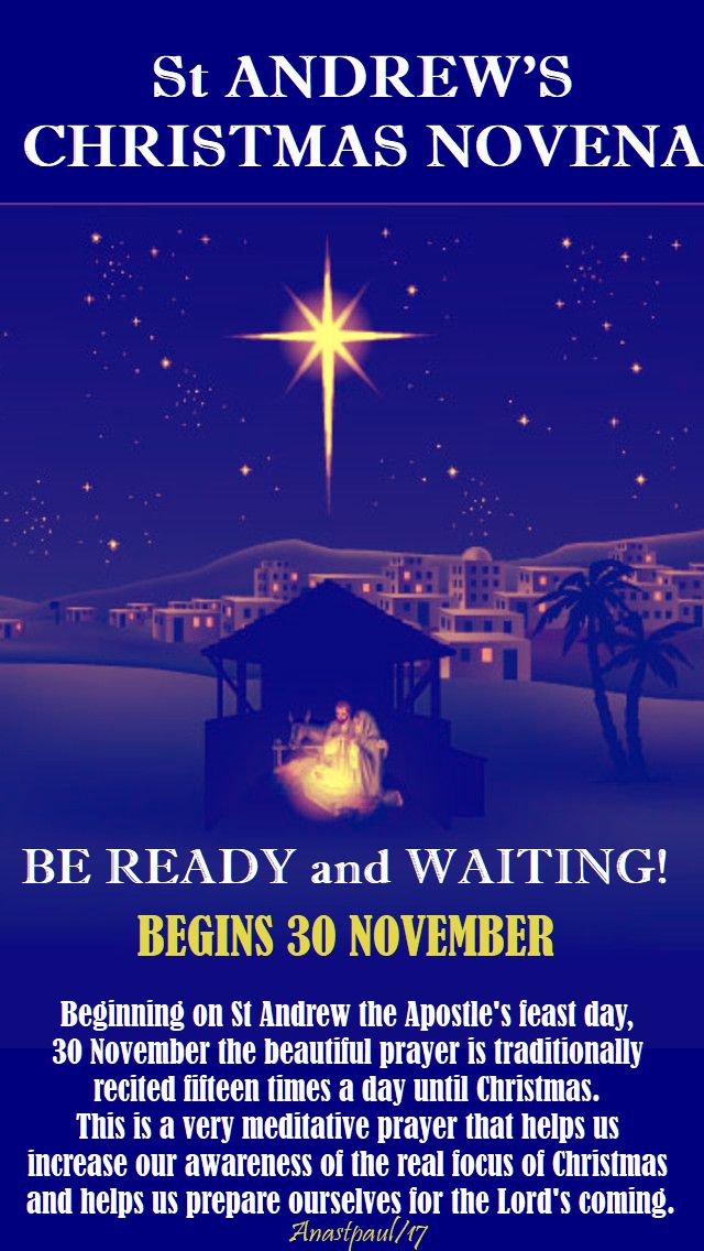 BE READY AND WAITING - ST ANDREW'S CHRISTMAS NOVENA begins 30 nov - 2017 pic