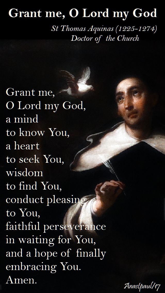 grant me o lord my god - st thomas aquinas - 14 nov 2017