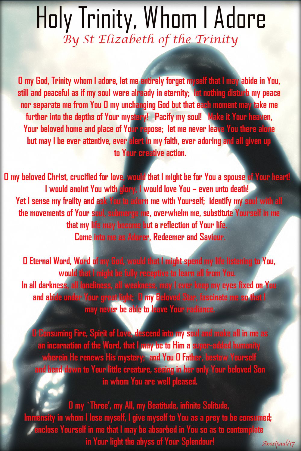 holy trinity whom I adore - st elizabeth of the trinity - 8 nov 2017