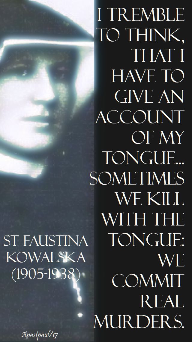i tremble to think - st faustina - 14 nov 2017