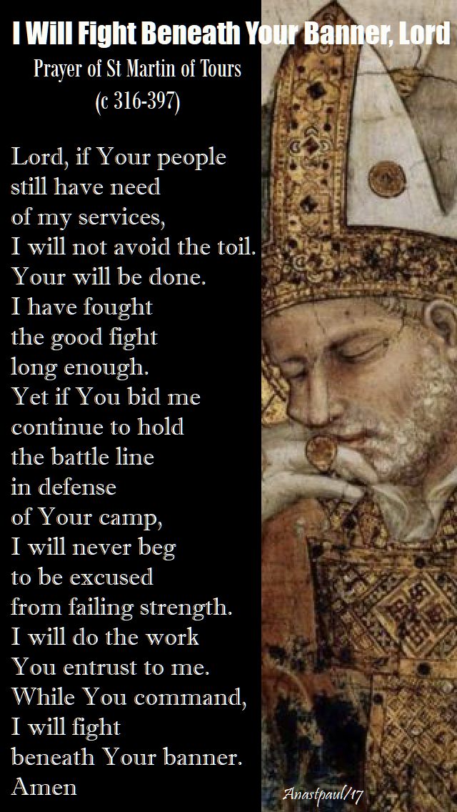 i will fight beneath your banner lord - st martin of tours - 11 nov 2017