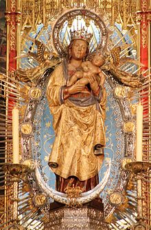Original Virgin of Almudena statue on display at Almudena Cathedral