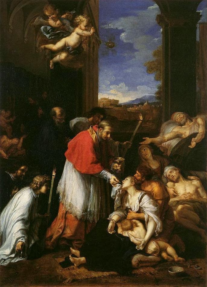 st charles Borromeo - Pierre Mignard - holy comm to plague victims