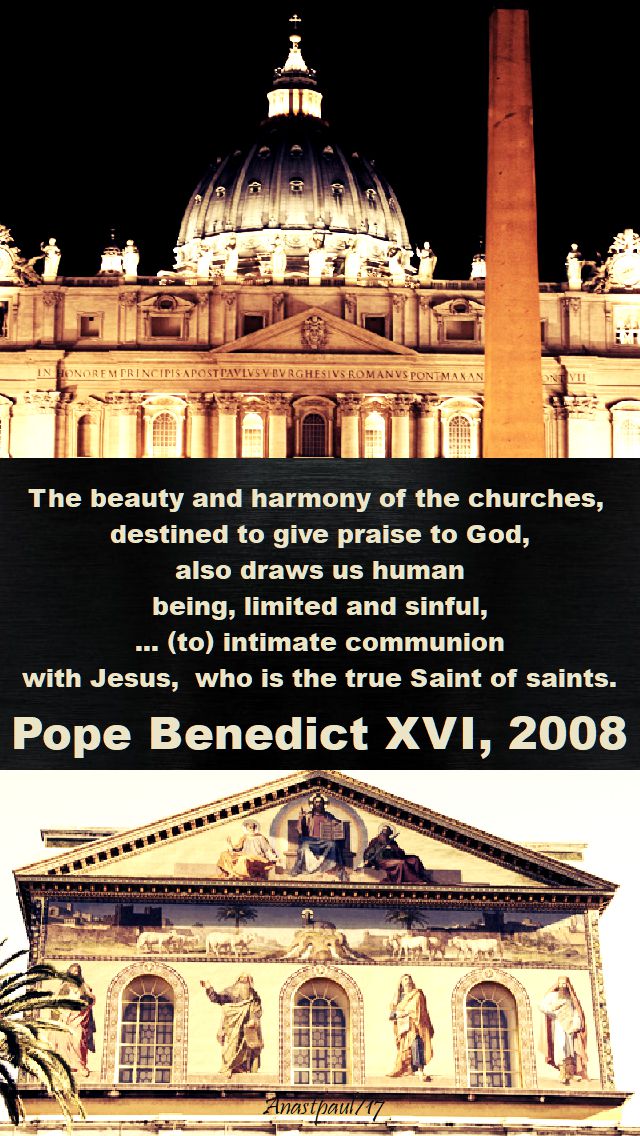 the beauty and harmony - pope benedict - 18 nov 2017