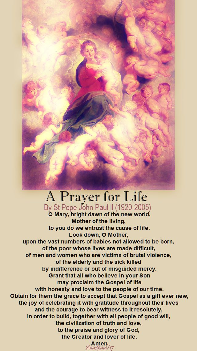 a prayer for life - st pope john paul - 28 dec 2017