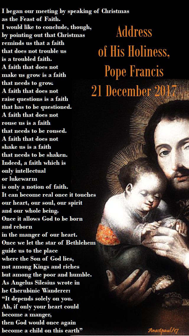 christmas message - pope francis 2017