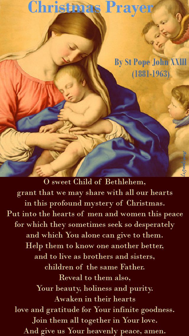 christmas prayer of st pope john XXIII - 2017