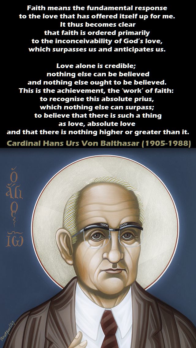 faith means - card hans urs von balthasar - 18 dec 2017