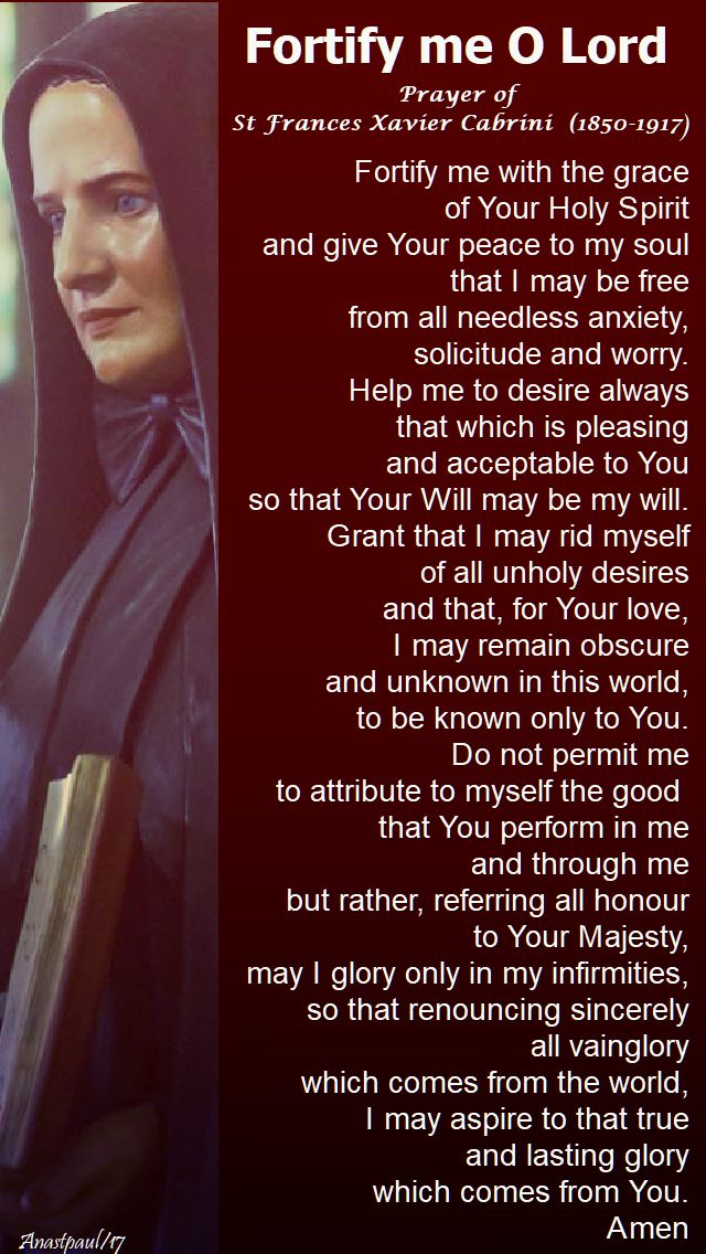 fortify me o Lord - st cabrini - 22 dec 2017