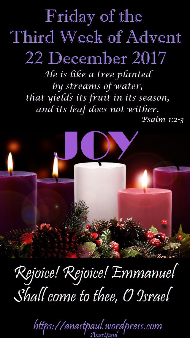 Friday of the third week - 22 dec 2017