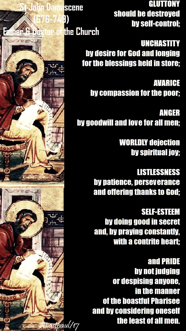 GLUTTONY - ST JOHN DAMASCENE - 4 DEC 2017 - no 2.