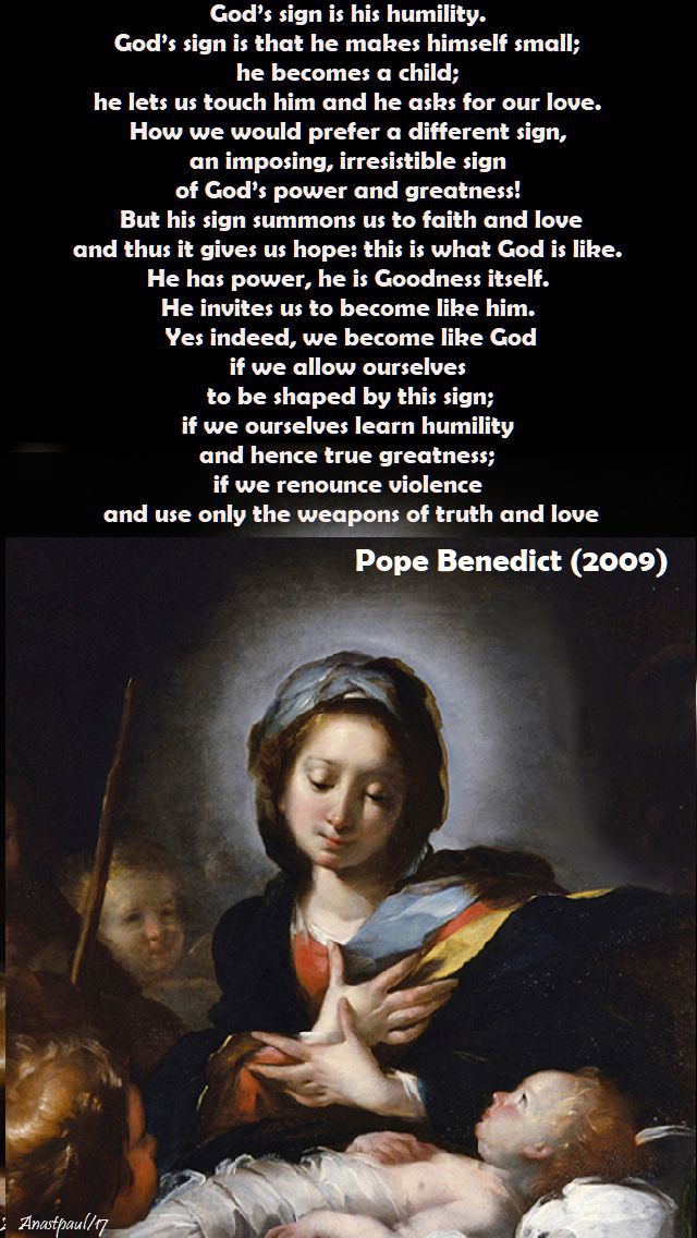 god's sign - pope benedict - 19 dec 2017