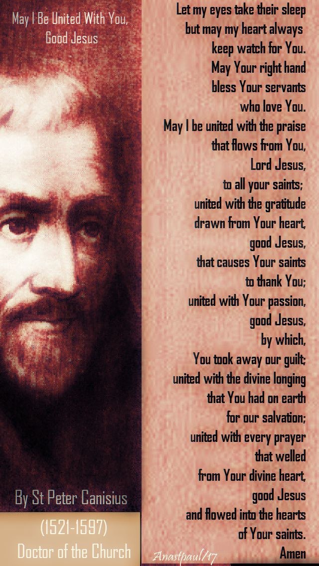 may I be united with you good jesus - st peter canisius sj