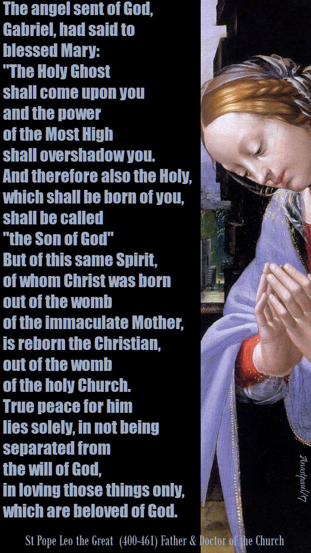 the angel sent of god - st pope leo the great - 25 dec 2017