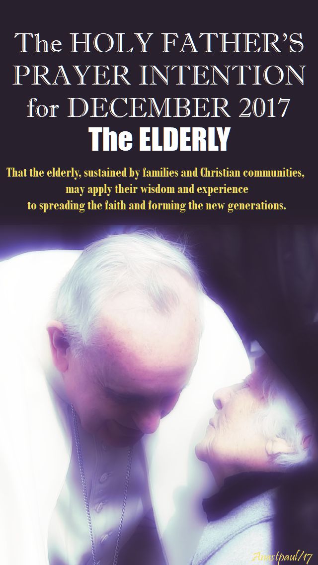 THE HOLY FATHER'S PRAYER INTENTION FOR DECEMBER 2017