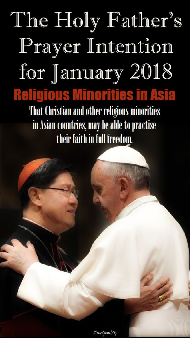 the holy father's prayer intention january 2018