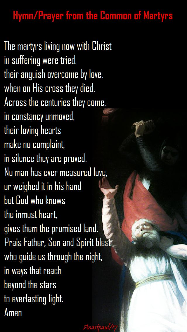 the martyrs living now with christ - 29 dec - st thomas a becket - 2017