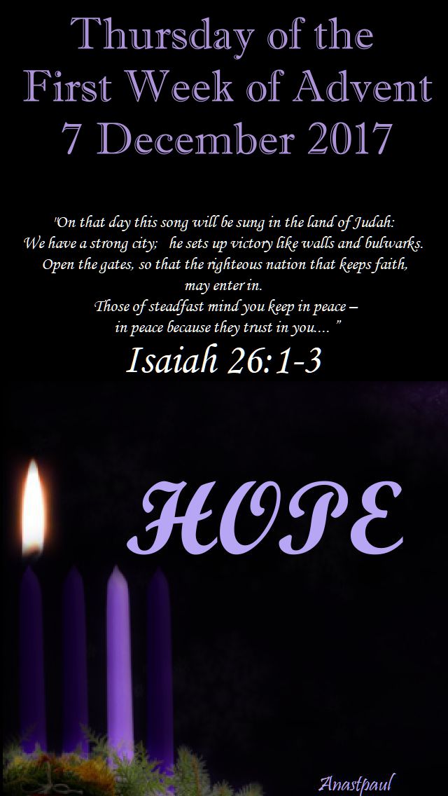 thursday of the first week of advent - 7 dec 2017