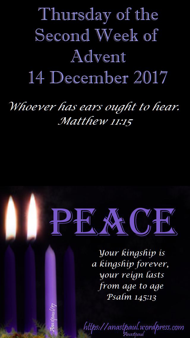 thursday of the second week advent - 14 dec 2017