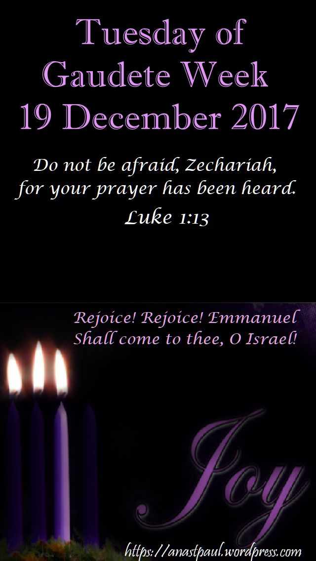tuesday of gaudete week - 19 dec 2017