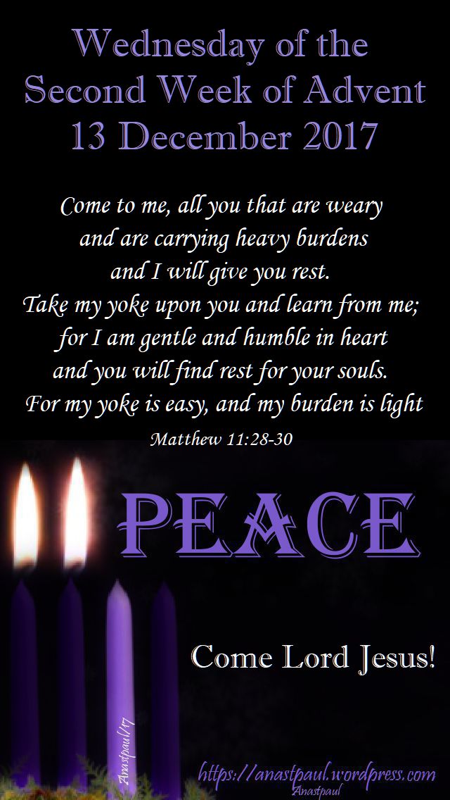 wednesday of the second week - 13 dec 2017