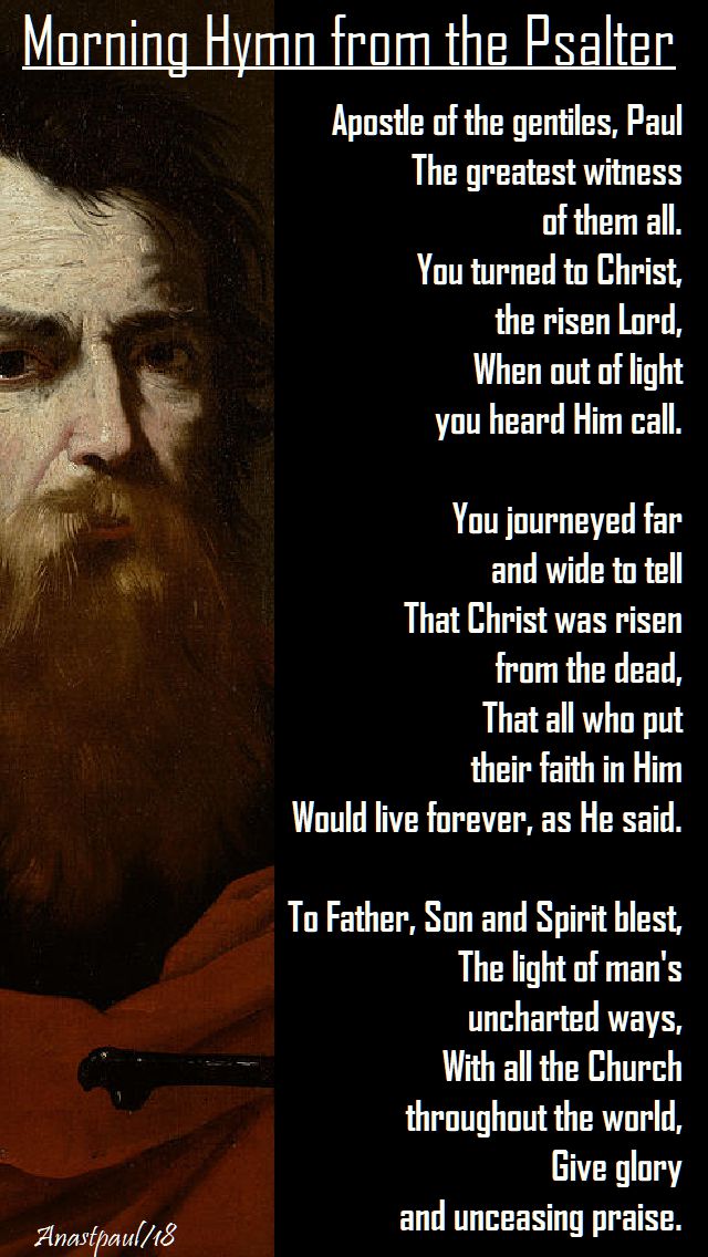 apostle of the gentiles paul - hymn from the psalter - 25 jan 2018