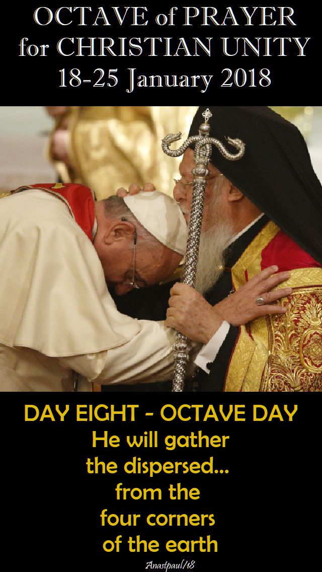 DAY EIGHT - OCTAVE DAY - OCTAVE FOR CHRISTIAN UNITY - 25 JAN 2018