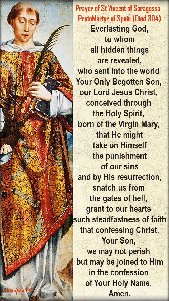everlasting god to whom all hidden things - st vincent of saragossa - 22 jan 2018
