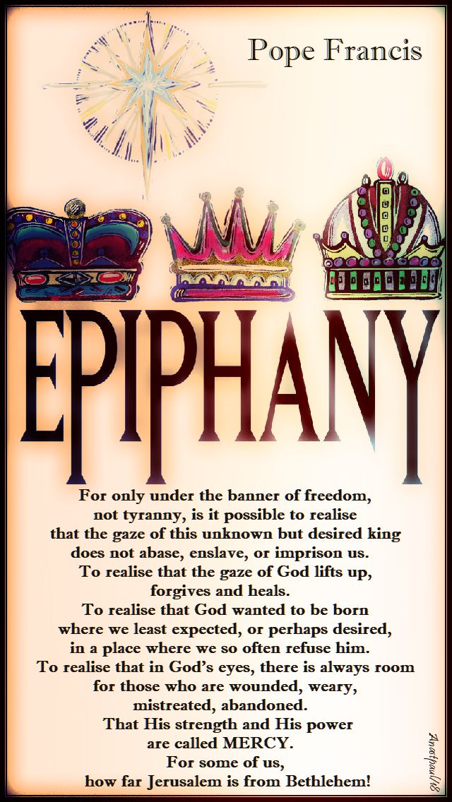 for only under the banner of freedom - pope francis 2017 - 7 jan 2018