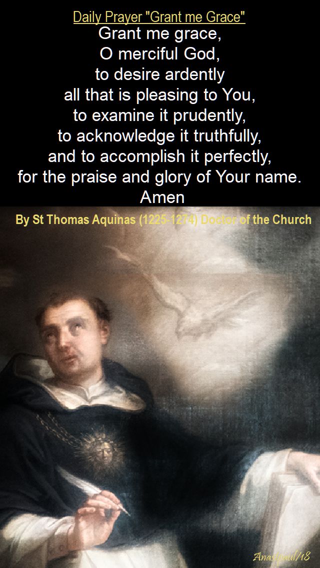 grant me grace - st thomas aquinas - 18 jan 2018