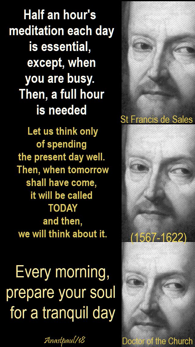 half an hour - st francis de sales - 24 jan 2018