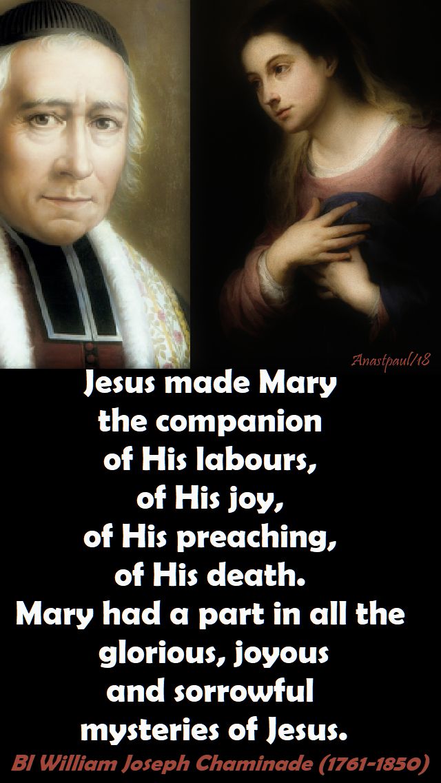 jesus made mary - bl william joseph chaminade - 22 jan 2018