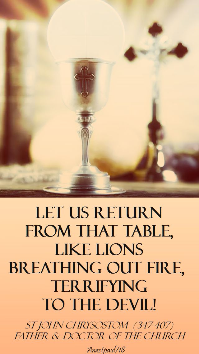 let us return from that table - st john chrysostom - 18 jan 2018
