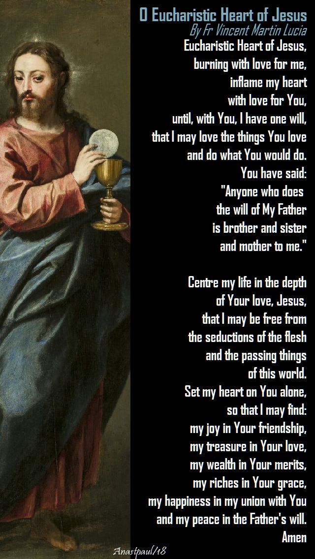 o eucharistic heart of jesus by fr vincent martin lucia - 19 jan 2018