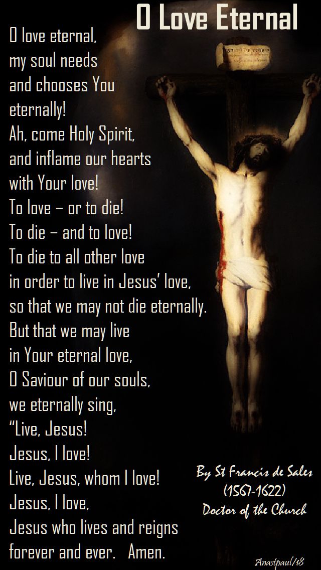 o love eternal by st francis de sales - 31 jan 2018