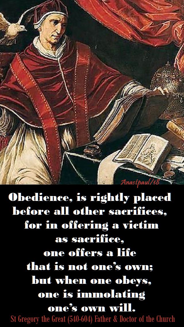obedience is rightly - st gregory the great - 26 jan 2018